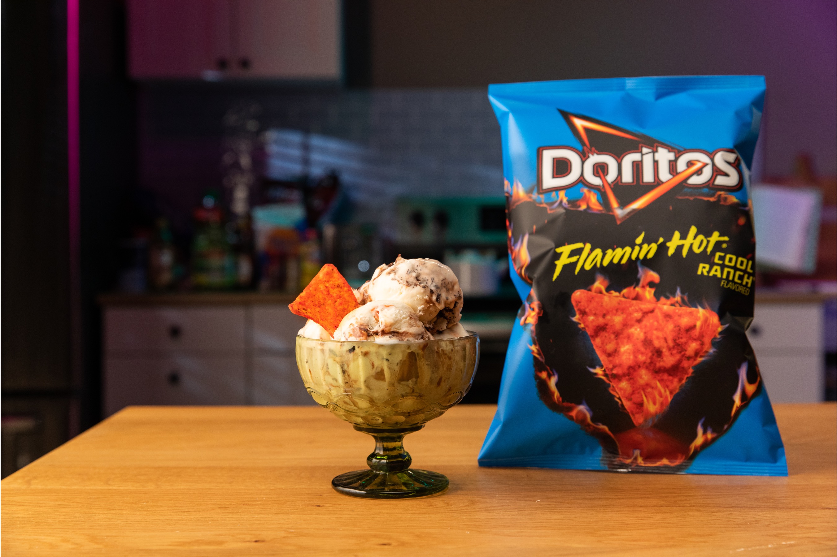 DORITOS® FLAMIN' HOT® COOL RANCH® Chocolate Fudge Ice Cream Doritos