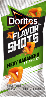 DORITOS® Flavor Shots Fiery Habanero Triangles Artificially Flavored Corn Snacks